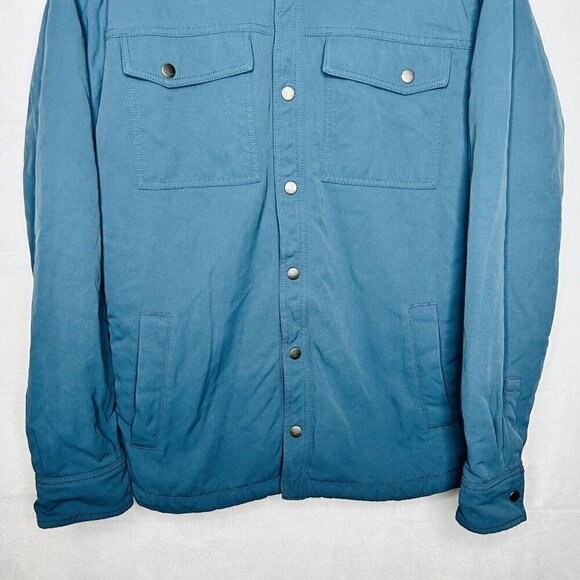 Marmot Sherpa Lined Ridgefield Shacket Jacket Blue Snap-Up Men's Sz M - Picture 3 of 9